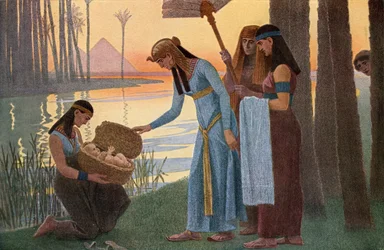 Discovery of the Baby Moses in the Bulrushes in Egypt
